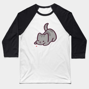 Cute Kitty Cat vs Big Red Dot Baseball T-Shirt